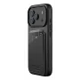 Mujjo Wallet Leather Case iPhone 17 Pro MagSafe-yhteensopiva (musta)