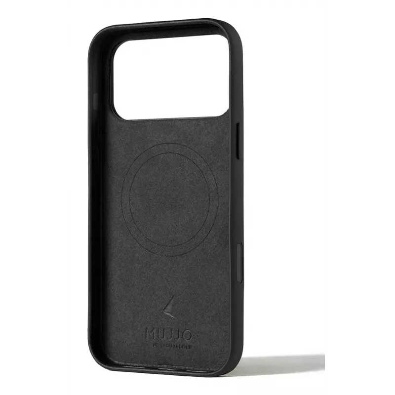 Mujjo Wallet Leather Case iPhone 17 Pro Max MagSafe-yhteensopiva (musta)