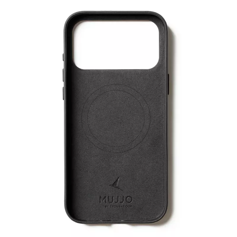 Mujjo Wallet Leather Case iPhone 17 Pro Max MagSafe-yhteensopiva (musta)