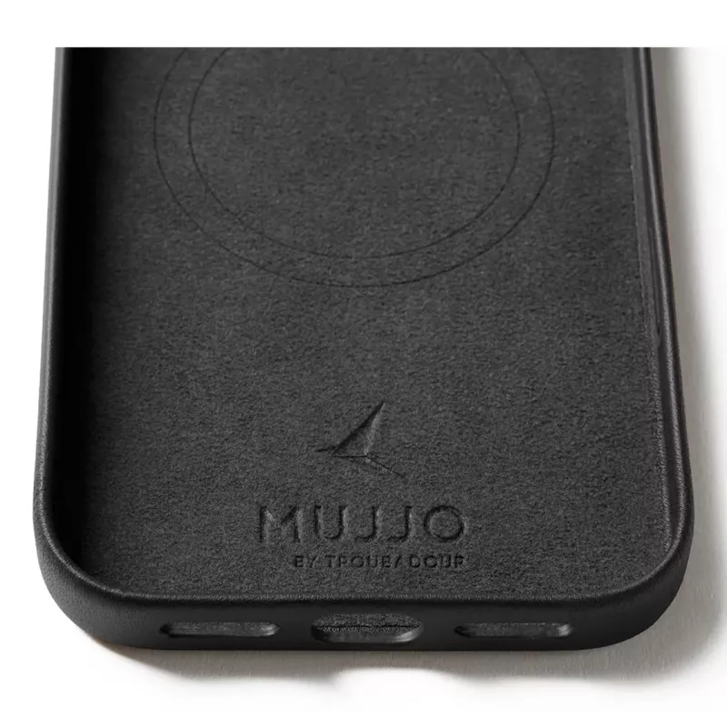 Mujjo Wallet Leather Case iPhone 17 Pro Max MagSafe-yhteensopiva (musta)