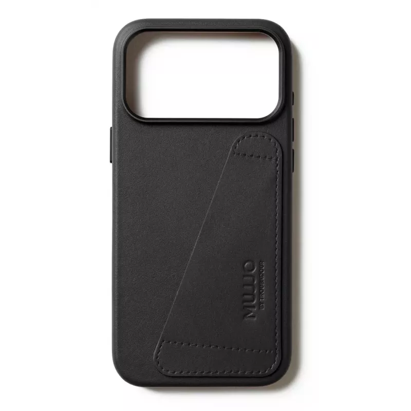 Mujjo Wallet Leather Case iPhone 17 Pro Max MagSafe-yhteensopiva (musta)