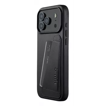 Mujjo Wallet Leather Case iPhone 17 Pro Max MagSafe-yhteensopiva (musta)