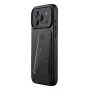 Mujjo Wallet Leather Case iPhone 17 Pro Max MagSafe-yhteensopiva (musta)