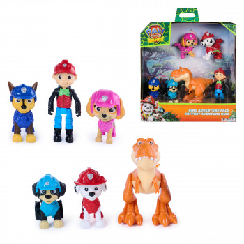 SPINMASTER Paw Patrol: The Dino Movie - Dino Adventure -figuurilahjasarja, 6 kpl:n pakkaus