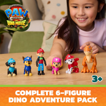 SPINMASTER Paw Patrol: The Dino Movie - Dino Adventure -figuurilahjasarja, 6 kpl:n pakkaus