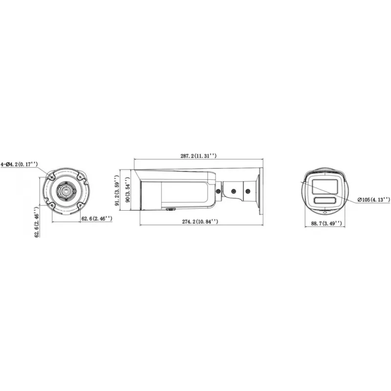 Hikvision DS-2CD2T46G3-2IZY(2.8/4mm)(BLACK) 4MP AcuSense Bullet IP-kamera