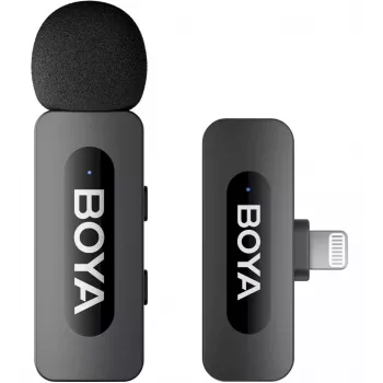 BOYA BY-V1 V2.0 erittäin kompakti 2,4GHz langaton mikrofoni Lightning-laitteille - 1TX+1RX