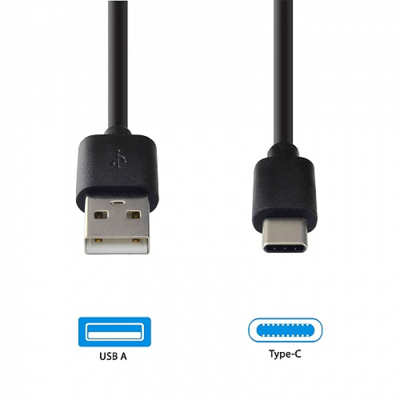 Emporia DATA-TC-GNG-B USB-A - USB-C kaapeli 1 m musta