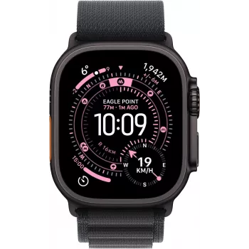 Apple Watch Ultra 3 GPS + Cellular 49mm musta titaanikuori ja musta Alpine Loop - Medium MF0V4QR/A