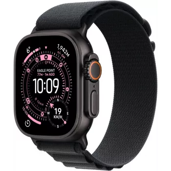 Apple Watch Ultra 3 GPS + Cellular 49mm musta titaanikuori ja musta Alpine Loop - Medium MF0V4QR/A