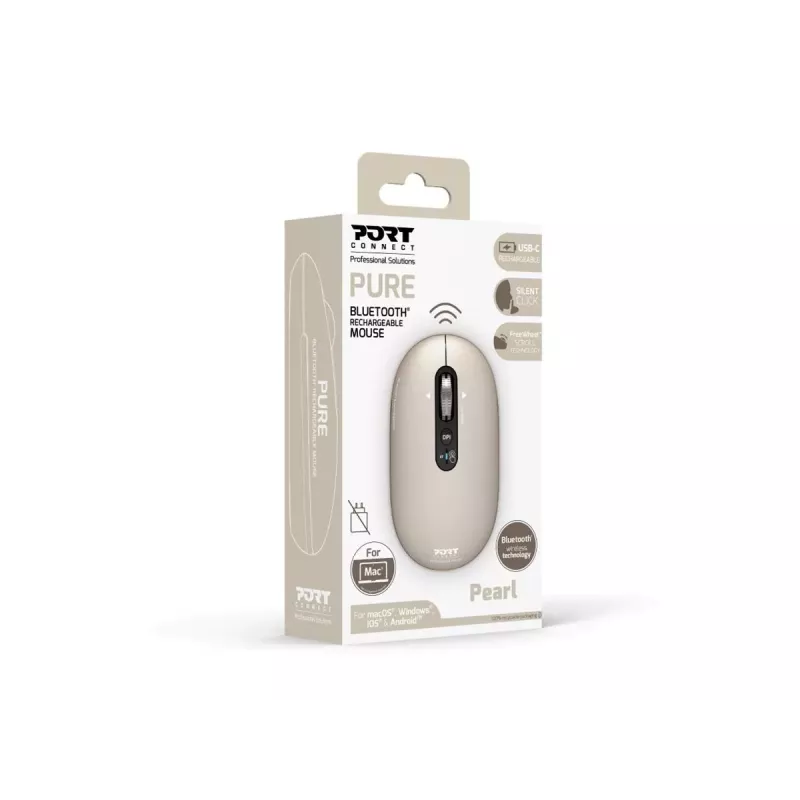 PORT Designs Pure MAC ladattava Bluetooth-optinen hiiri – Pearl