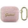 Guess GUA3SASMP Saffiano Script Metal Collection Apple AirPods 3. sukupolven -suojakotelo, vaaleanpunainen