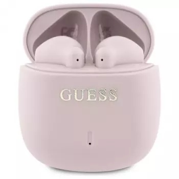 Guess Printed Classic Logo - Bluetooth TWS -kuulokkeet + latauskotelo (vaaleanpunainen)