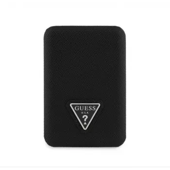 Guess Grained Triangle Wireless Power Bank 5000mAh 15W USB-C MagSafe musta