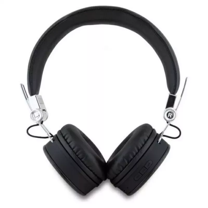 Guess Grained Classic Round Shape langattomat Bluetooth over-ear -kuulokkeet ENC:llä (musta)