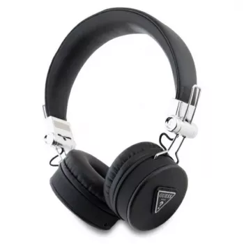 Guess Grained Classic Round Shape langattomat Bluetooth over-ear -kuulokkeet ENC:llä (musta)