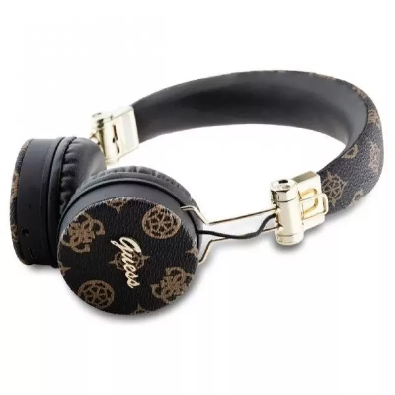 Guess Peony Script pyöreät langattomat over-ear -kuulokkeet Bluetooth 5.3:lla ja ENC:llä (musta)