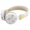Guess 4G Triangle Round Shape - langattomat on-ear Bluetooth -kuulokkeet ENC:llä (valkoinen)