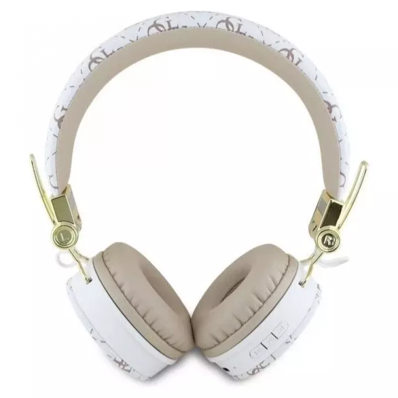 Guess 4G Triangle Round Shape - langattomat on-ear Bluetooth -kuulokkeet ENC:llä (valkoinen)