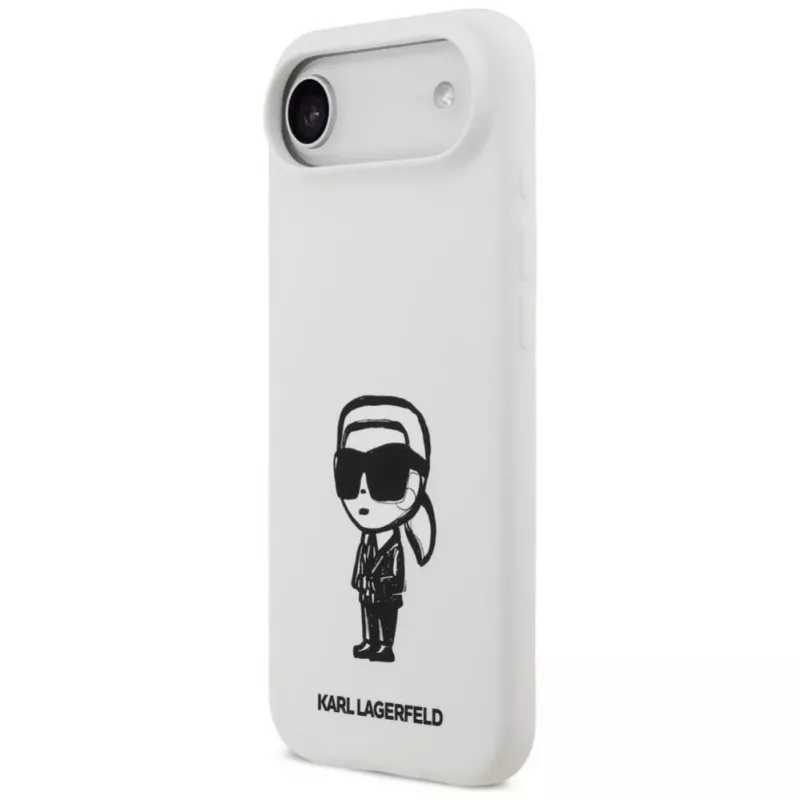 KARL LAGERFELD Silicone Case Karl Sketch & Logo MagSafe iPhone Air, valkoinen