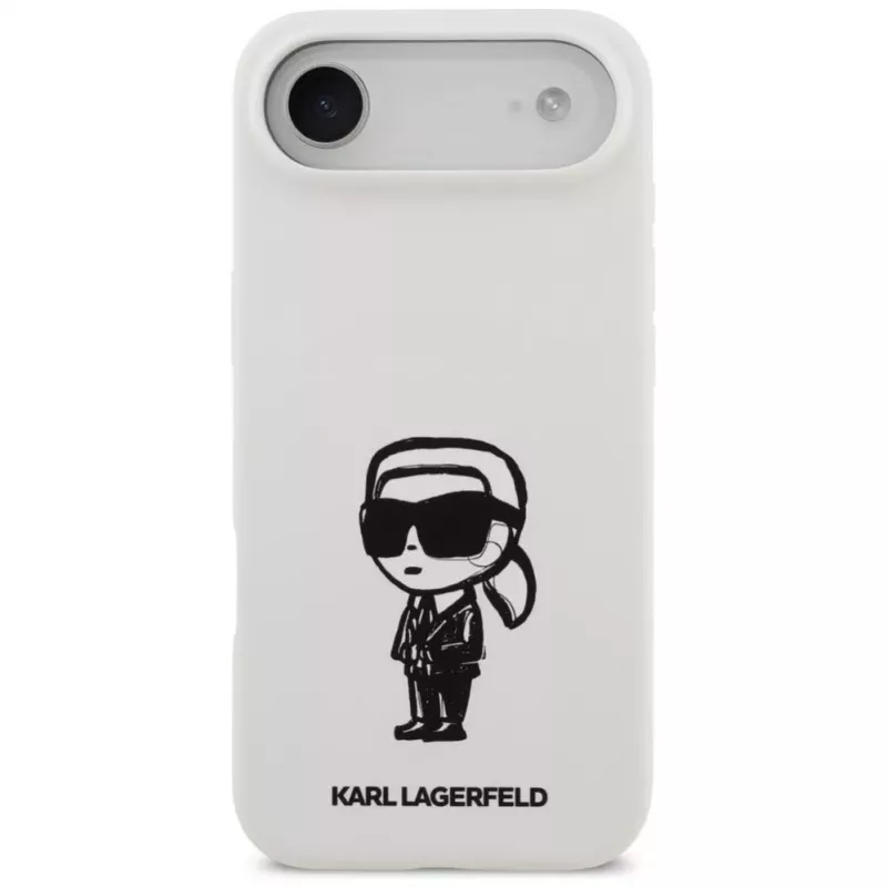 KARL LAGERFELD Silicone Case Karl Sketch & Logo MagSafe iPhone Air, valkoinen