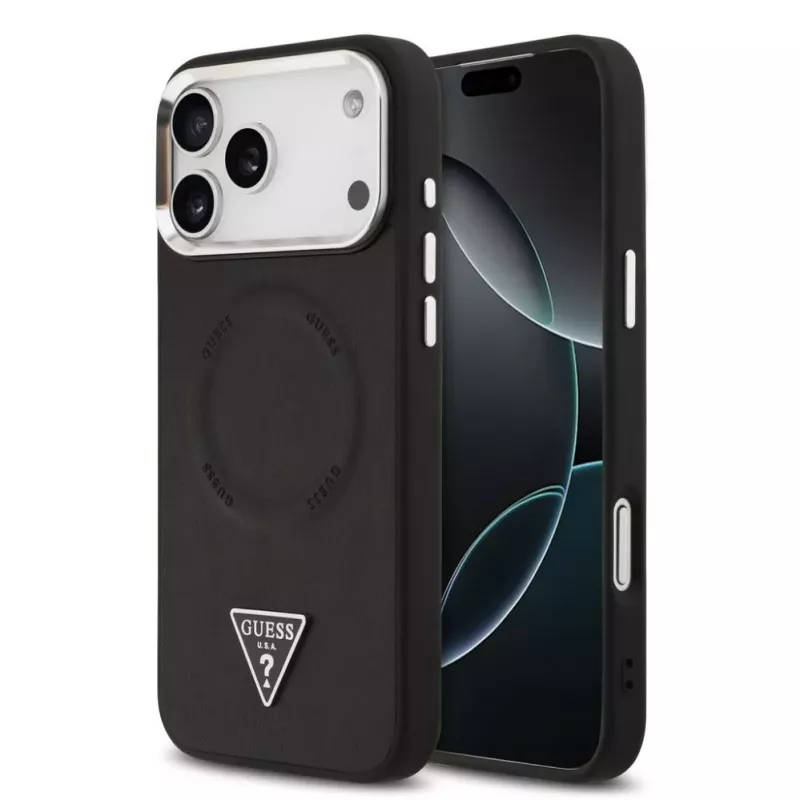Guess Triangle Logo MagSafe -suojakotelo iPhone 17 Pro Max (musta)