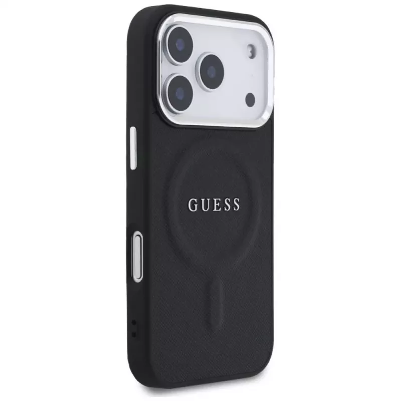 Guess Classic Logo MagSafe-suojakuori iPhone 17 Pro -puhelimelle musta