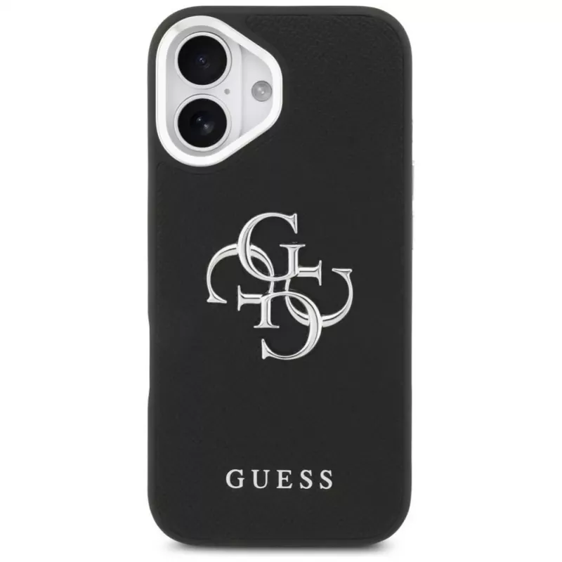 Guess Grained Big 4G Classic Logo -kuori iPhone 17, musta