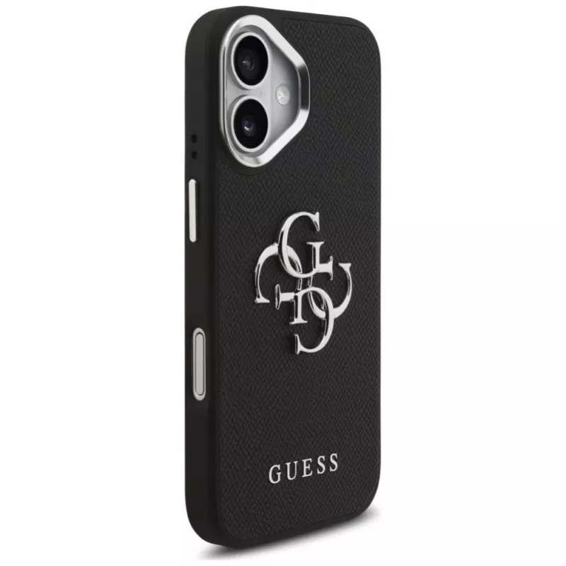 Guess Grained Big 4G Classic Logo -kuori iPhone 17, musta