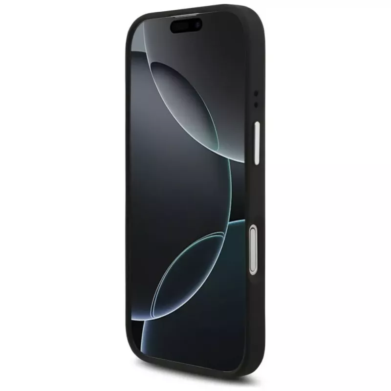 Guess Grained Big 4G Classic Logo -kuori iPhone 17, musta