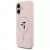 KARL LAGERFELD -silikonikotelo Karl&Choupette Ring MagSafe iPhone 17:lle, pinkki