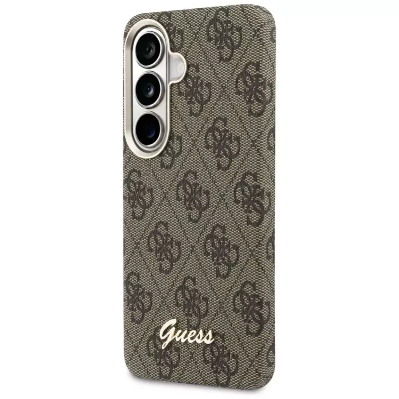 Guess 4G Script MagSafe -suojakotelo Samsung Galaxy S26:lle (ruskea)