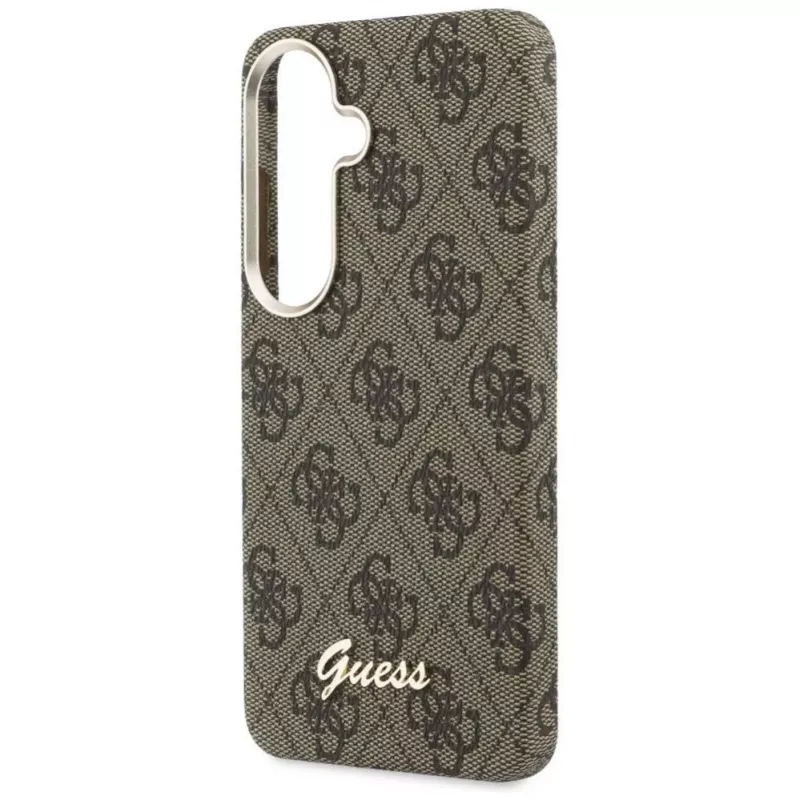 Guess 4G Script MagSafe -suojakotelo Samsung Galaxy S26:lle (ruskea)