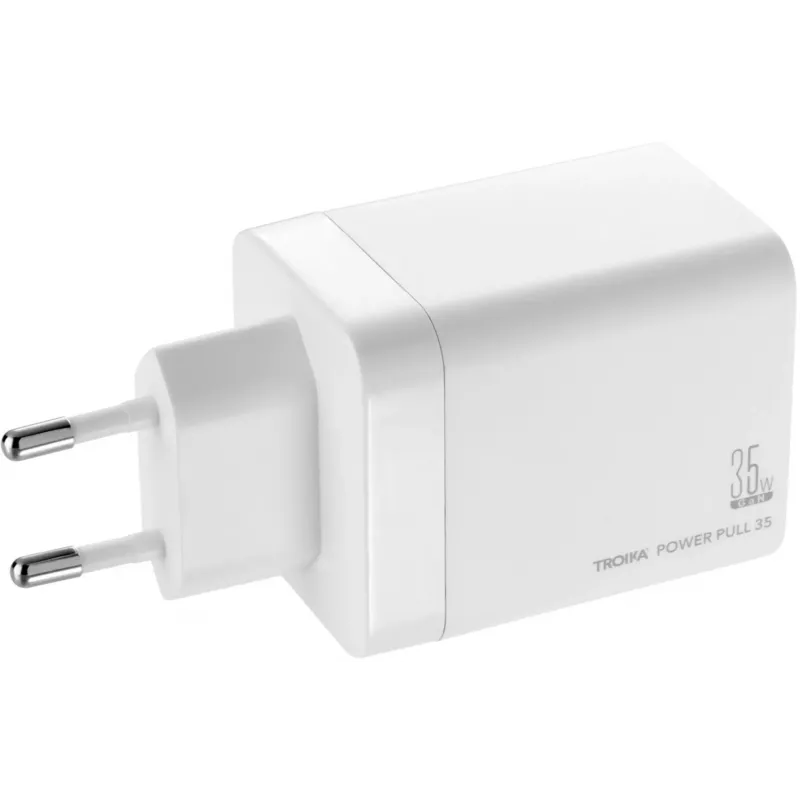 TROIKA POWER PULL 35 autolaturi 35W USB-C PD & USB-A QC 3.0 valkoinen (CHA35/WH)