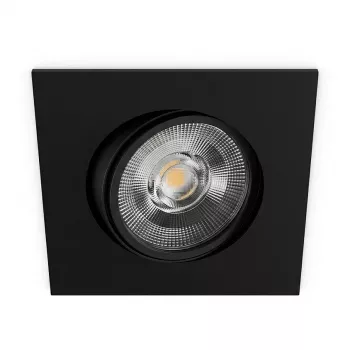 SYNERGY21 LED upotettava kattovalaisin Helios musta - neliö + kääntyvä - lämmin valkoinen