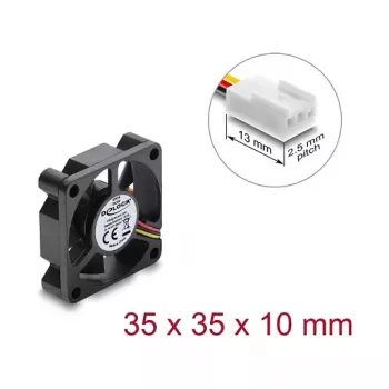Delock aksiaalituuletin 5 V DC, 35 x 35 x 10 mm musta