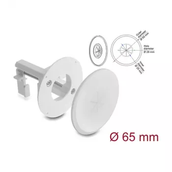 Delock silikonijohtoläpivienti pyöreä Ø 65 mm seinä-/pöytäasennukseen valkoinen