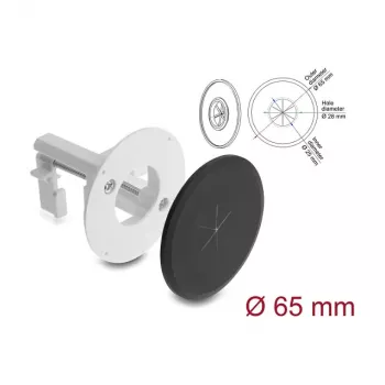Delock silikoninen kaapeliläpivienti pyöreä Ø 65 mm seinä-/pöytäasennukseen valkoinen/musta