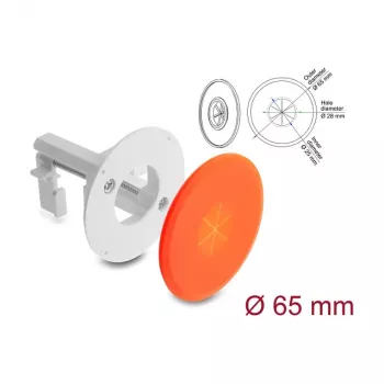 Delock silikoninen kaapeliläpivienti pyöreä Ø 65 mm seinä-/pöytäasennukseen valkoinen/oranssi