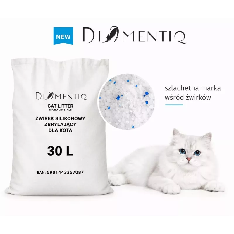 Diamentiq Micro Crystals Silikonikissanhiekka, paakkuuntuva, 30 l