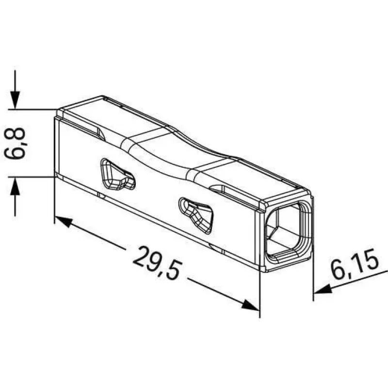 WAGO läpivientiliitin 2773-2401, push-in, max. 4 mm², 2 johdinta