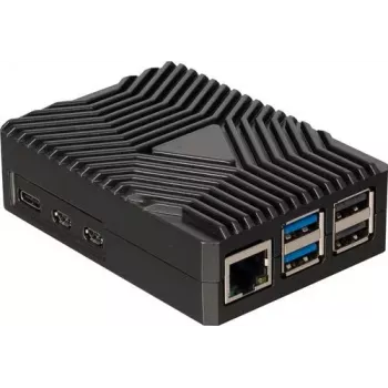 Joy-IT RB-AlucaseP5-09 SBC-kotelo Raspberry Pi 5:lle, alumiini, musta