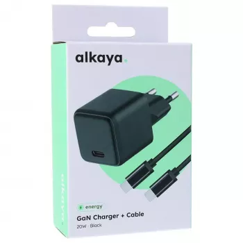 ALKAYA NEXUS Speed Flex laturisarja GaN-teknologia 20W musta