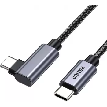 UNITEK USB-C -kaapeli 90° kulmaliitin PD 100W 2m musta
