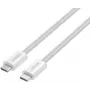 UNITEK magneettinen punottu USB-C - USB-C -kaapeli 100W PD 1m valkoinen