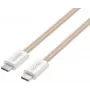 UNITEK magneettisesti rullautuva punottu USB-C - USB-C -kaapeli 100W PD 1m beige