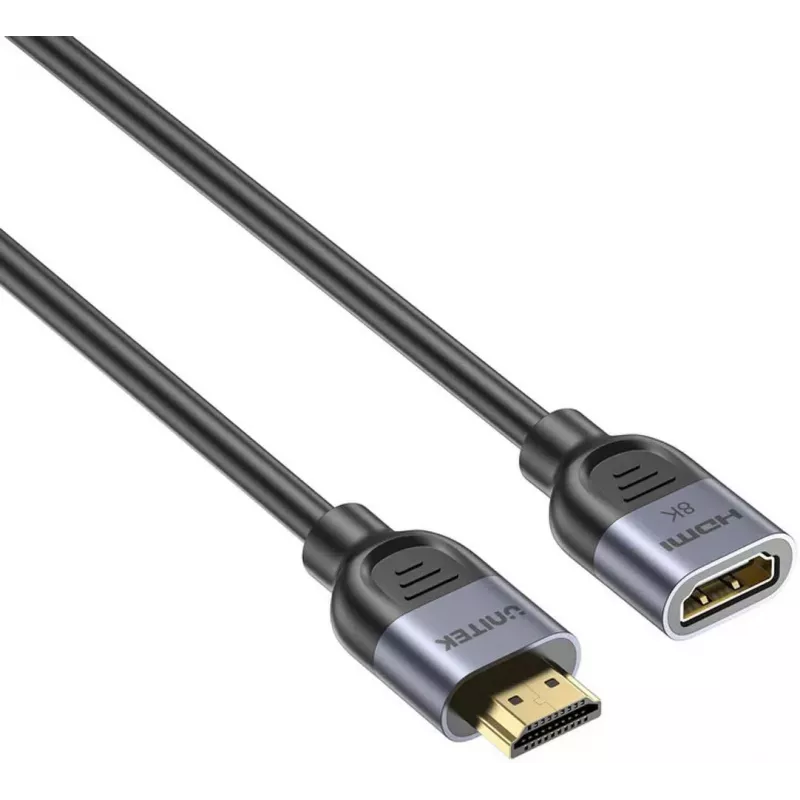 UNITEK HDMI-jatkokaapeli 1m, HDMI 2.1, 8K@60Hz, 48Gbps, musta