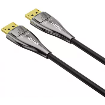 UNITEK 30m Active Optical DisplayPort 2.1 -kaapeli 8K 60Hz musta
