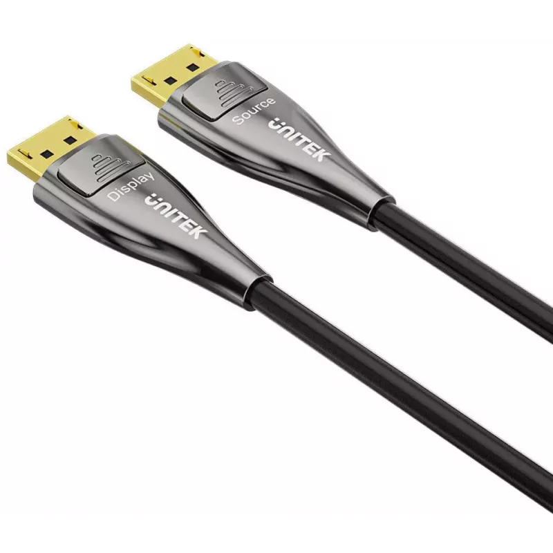 UNITEK 30m Active Optical DisplayPort 2.1 -kaapeli 8K 60Hz musta