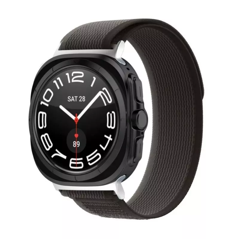 Tech-Protect Nylon ranneke Samsung Galaxy Watch Ultra (47mm) - musta/oranssi